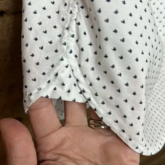 Vince Classic Fit Micro Print Button Down Shirt Short Sleeve Size Large - Picture 5 of 7